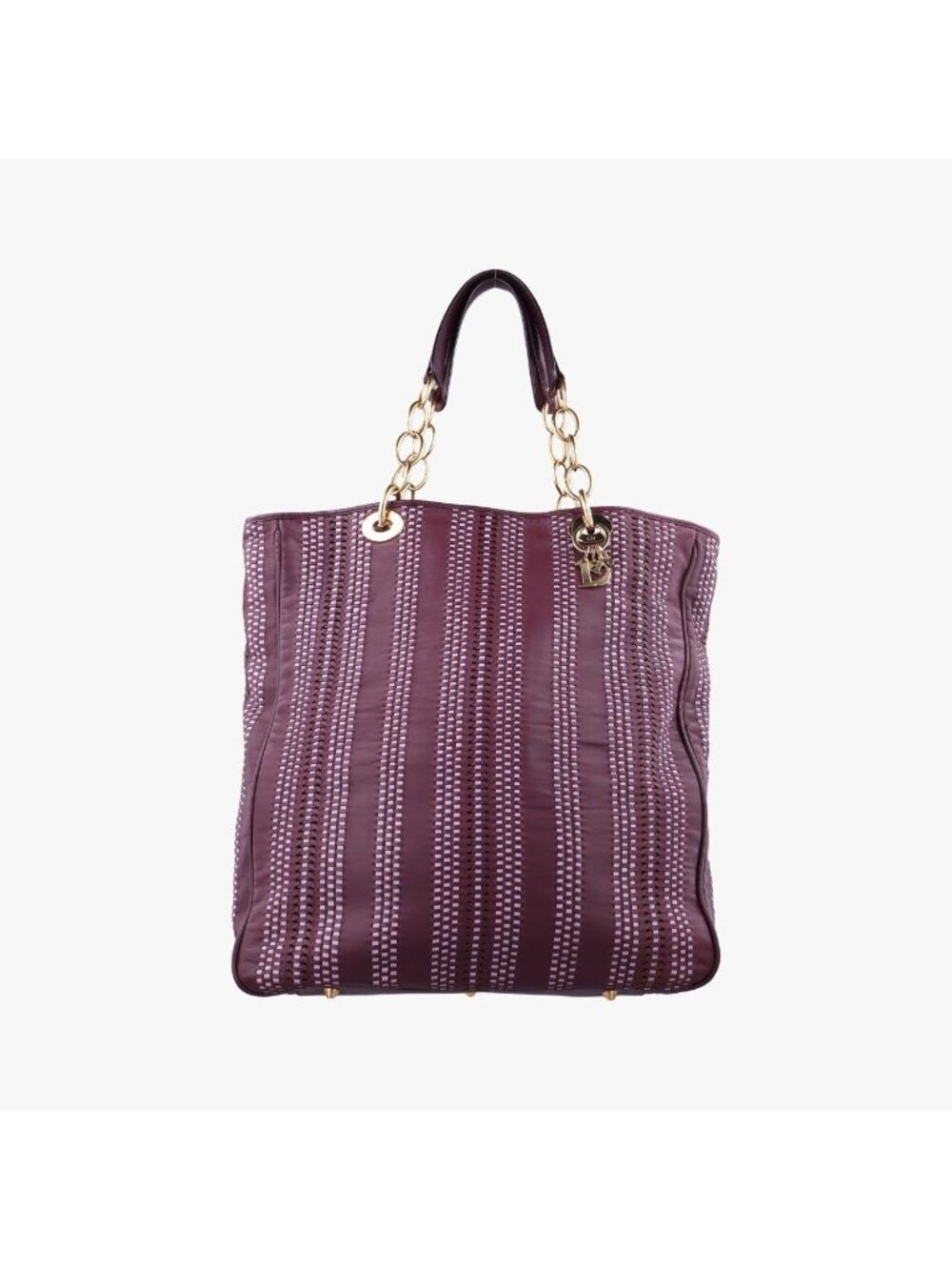 Dior Soft Lady Tote Bag Purple Leather
